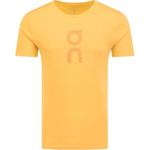 Żółty t-shirt On Running z bawełny w stylu casual z nadrukiem