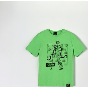 Zielony t-shirt Sinsay z nadrukiem w młodzieżowym stylu
