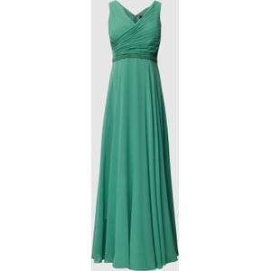 Zielona sukienka Vera Mont kopertowa z szyfonu maxi