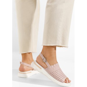 Różowe sandały Zapatos w stylu casual z klamrami