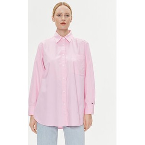 Różowa koszula Tommy Hilfiger w stylu casual