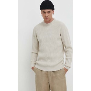 Sweter Solid z okrągłym dekoltem z bawełny w stylu casual