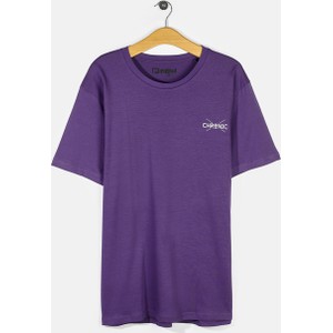 Fioletowy t-shirt Gate z krótkim rękawem z bawełny