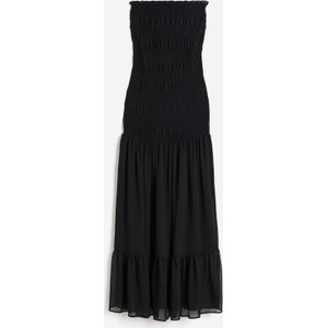 Czarna sukienka H & M maxi z szyfonu bez rękawów