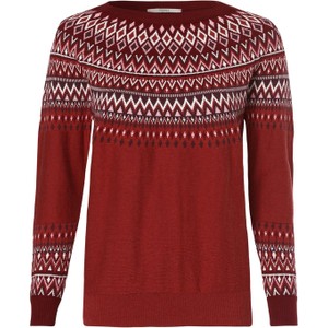 Czerwony sweter Esprit w stylu skandynawskim