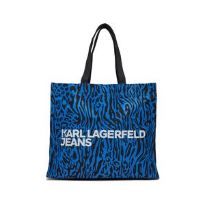 Niebieska torebka Karl Lagerfeld duża z nadrukiem