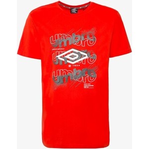 Czerwony t-shirt Umbro z krótkim rękawem