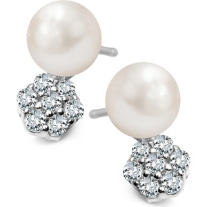 Pearls - Biżuteria Yes Kolczyki srebrne z cyrkoniami i perłami - Pearls