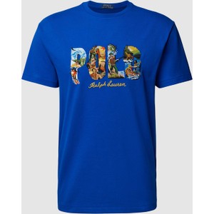 Niebieski t-shirt POLO RALPH LAUREN z krótkim rękawem z bawełny