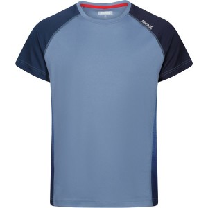 Granatowy t-shirt Regatta z krótkim rękawem z tkaniny w sportowym stylu