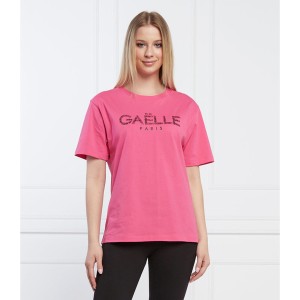Różowa bluzka Gaëlle Paris z krótkim rękawem