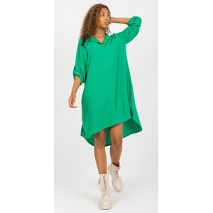 Zielona sukienka ITALY MODA asymetryczna midi z długim rękawem