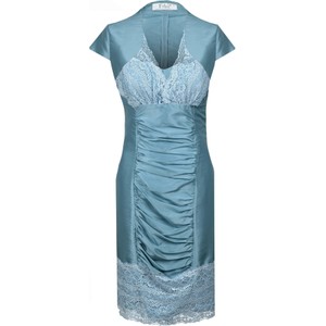 Niebieska sukienka Fokus z dekoltem w kształcie litery v