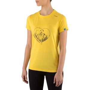 Żółty t-shirt Viking z krótkim rękawem z okrągłym dekoltem