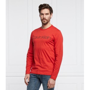 Czerwona koszulka z długim rękawem Calvin Klein z długim rękawem