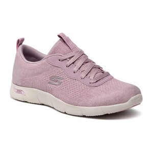 Różowe buty sportowe Skechers z płaską podeszwą w sportowym stylu