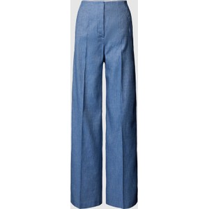 Niebieskie spodnie Hugo Boss w stylu retro z lnu