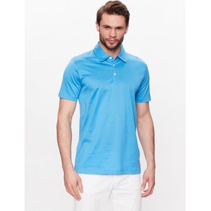 Niebieska koszulka polo Baldessarini w stylu casual z krótkim rękawem