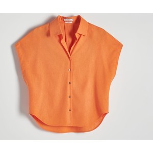 Pomarańczowa koszula Reserved z lnu