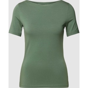 Zielona bluzka Vero Moda z okrągłym dekoltem z krótkim rękawem