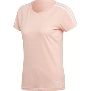Różowy t-shirt Adidas z bawełny w sportowym stylu