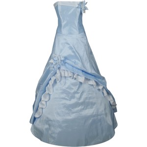 Niebieska sukienka Fokus maxi rozkloszowana bez rękawów