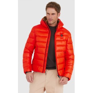 Pomarańczowa kurtka Blauer Usa krótka w młodzieżowym stylu