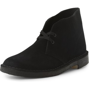 Czarne buty zimowe Clarks ze skóry w stylu casual