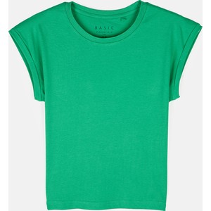 Zielony t-shirt Gate w stylu casual