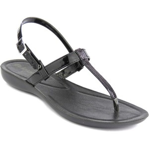 Czarne sandały Inblu w stylu glamour ze skóry ekologicznej
