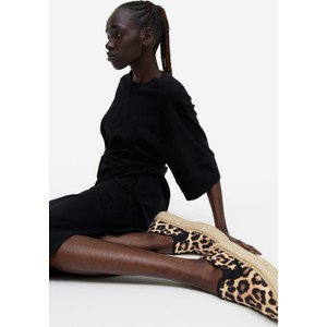Brązowe espadryle H & M w stylu casual na platformie z tkaniny
