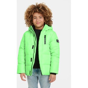 Zielona kurtka dziecięca Calvin Klein z jeansu dla chłopców