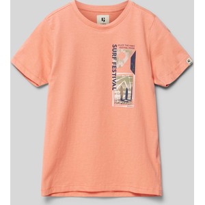 Pomarańczowa koszulka dziecięca Garcia z bawełny dla chłopców