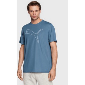 Niebieski t-shirt Puma z nadrukiem w młodzieżowym stylu