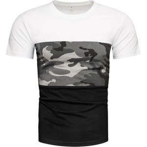 T-shirt Recea z bawełny z krótkim rękawem w militarnym stylu
