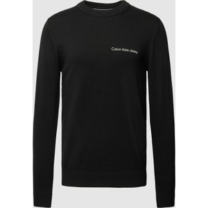 Czarny sweter Calvin Klein z okrągłym dekoltem z bawełny