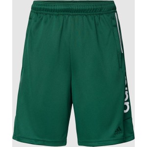 Zielone spodenki Adidas Sportswear z dresówki w sportowym stylu z nadrukiem
