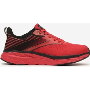 Czerwone buty sportowe born2be w sportowym stylu sznurowane