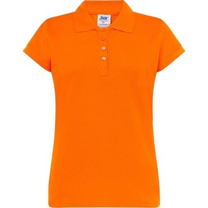 Pomarańczowy t-shirt JK Collection z okrągłym dekoltem w stylu casual lakierowane
