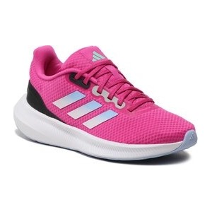 Różowe buty sportowe Adidas Performance sznurowane w sportowym stylu z płaską podeszwą