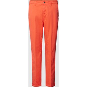 Pomarańczowe spodnie MAC z bawełny w stylu casual