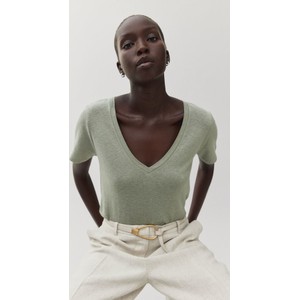 Bluzka H & M w stylu casual z krótkim rękawem z dekoltem w kształcie litery v