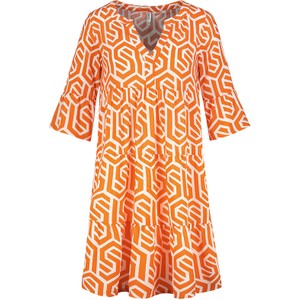 Sukienka SUBLEVEL oversize z długim rękawem z dekoltem w kształcie litery v