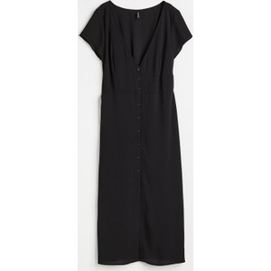 Czarna sukienka H & M z dekoltem w kształcie litery v z tkaniny mini