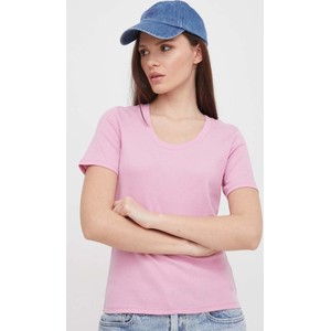 Różowa bluzka United Colors Of Benetton z bawełny