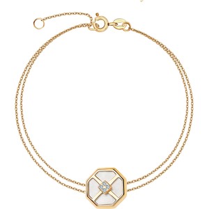 YES Art Deco - złota bransoletka z masą perłową